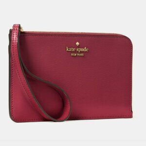 NWT Kate Spade - Lucy Medium L-Zip Wristlet - Red Jam